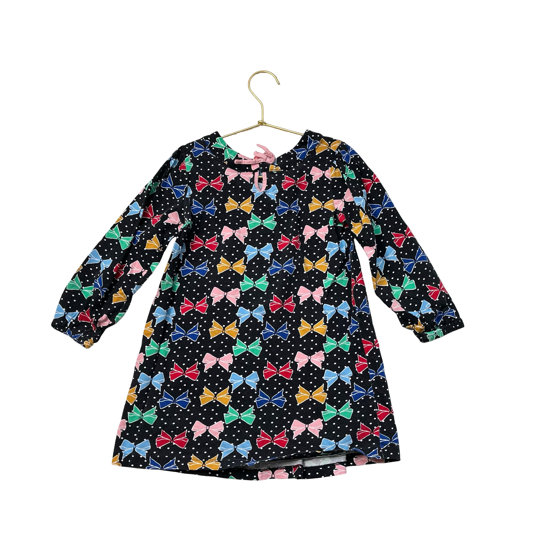 Hanna Andersson Black & Multi-Color Bow Print Dress - Size 110 (5)