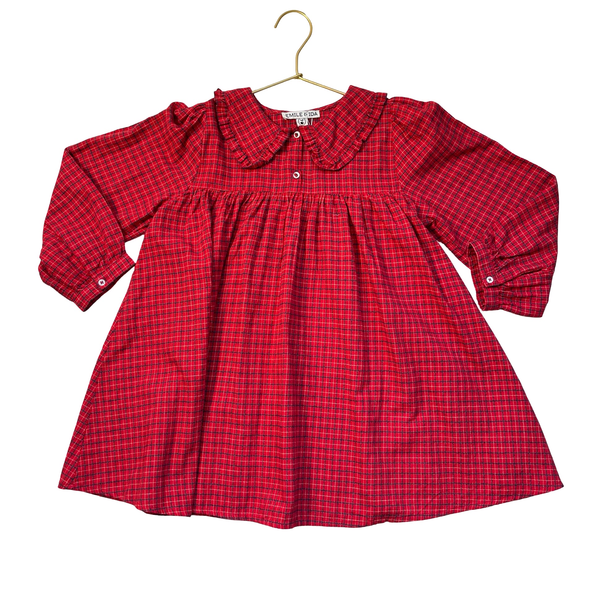 Emile et Ida Red Plaid Dress - Size 6A