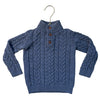 Gymboree Blue Speckled Cable Knit Quarter-Button Sweater - Size 3T