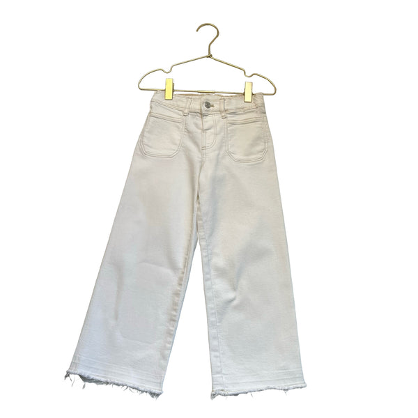 Zara Ivory Denim Raw Hem Jeans - Size 6