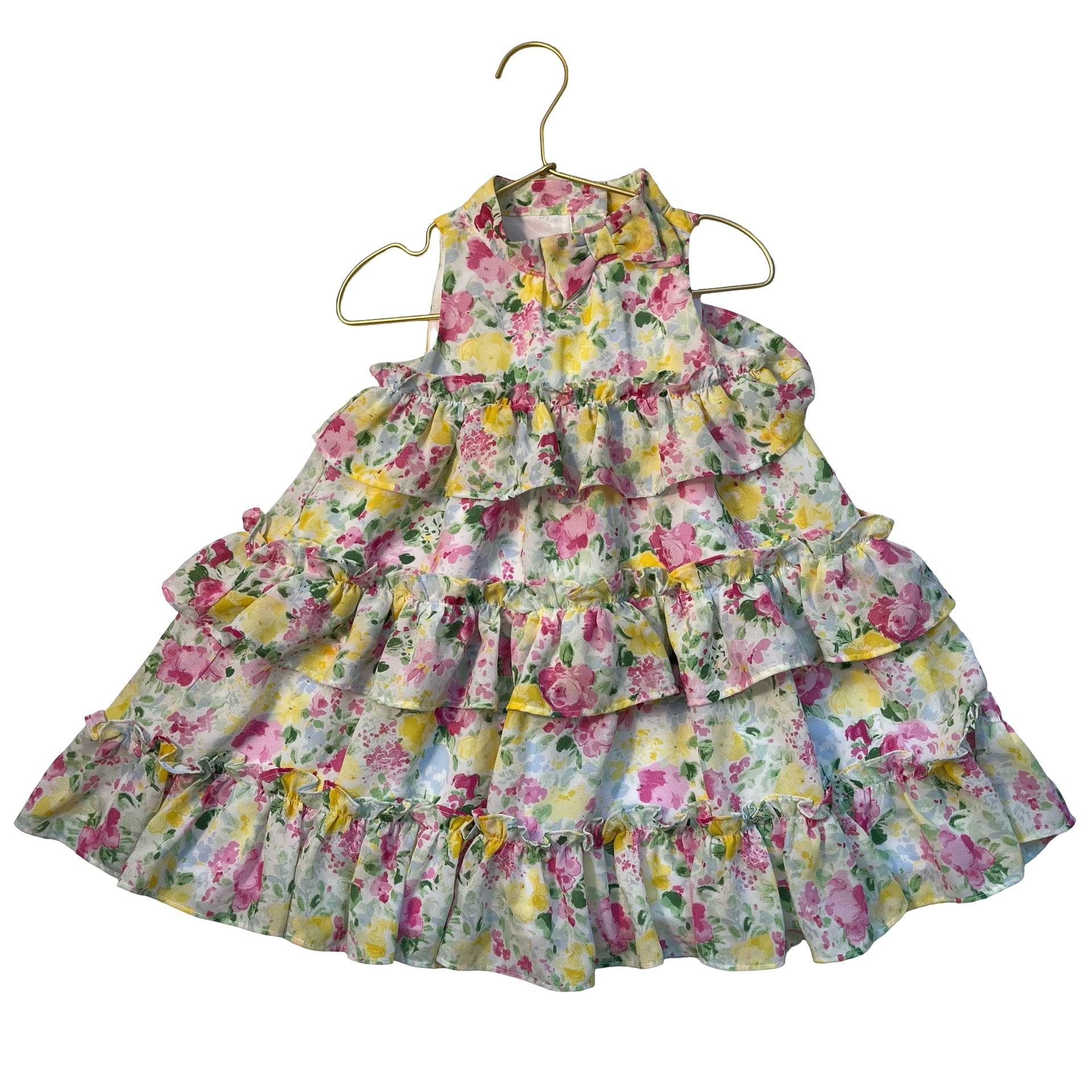 Janie and Jack Floral Chiffon Ruffle Dress - Size 3