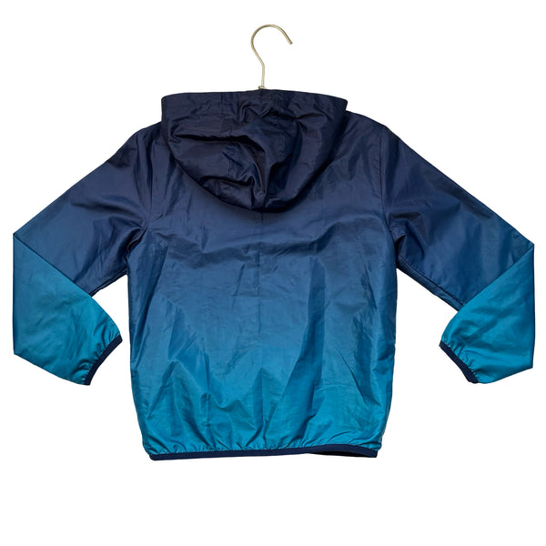 M&S Navy & Teal Ombre Hooded Windbreaker Jacket - Size M 7-8