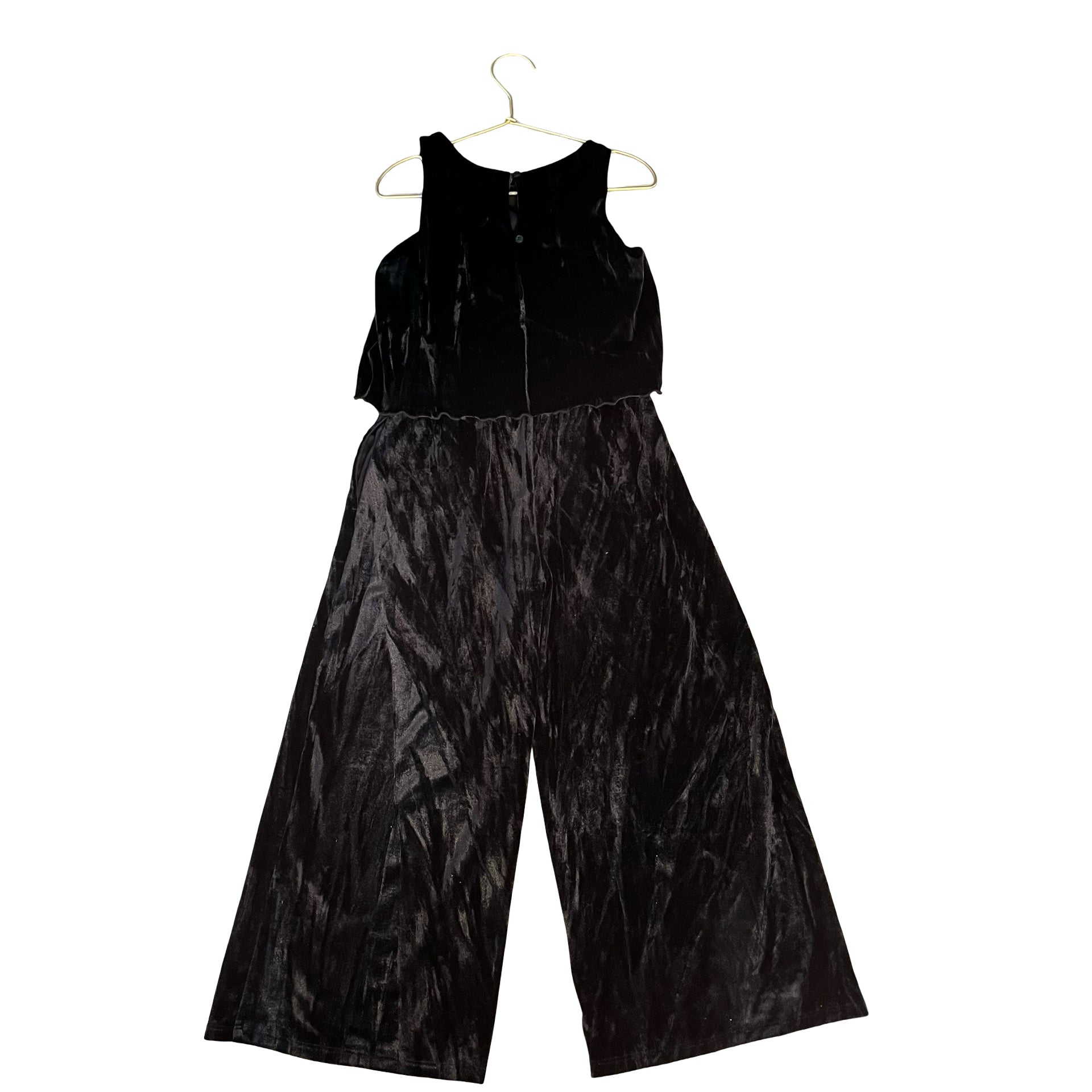 Old Navy Active Black Crushed Velour Jumpsuit - Size S 6-7