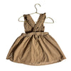 Cadet Rousselle Tan Polka Dot Corduroy Overall Dress - Size 24 Mo
