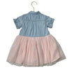 OshKosh Light Wash Denim & Pink Tulle Dress & Bloomers - Size 18 Mo