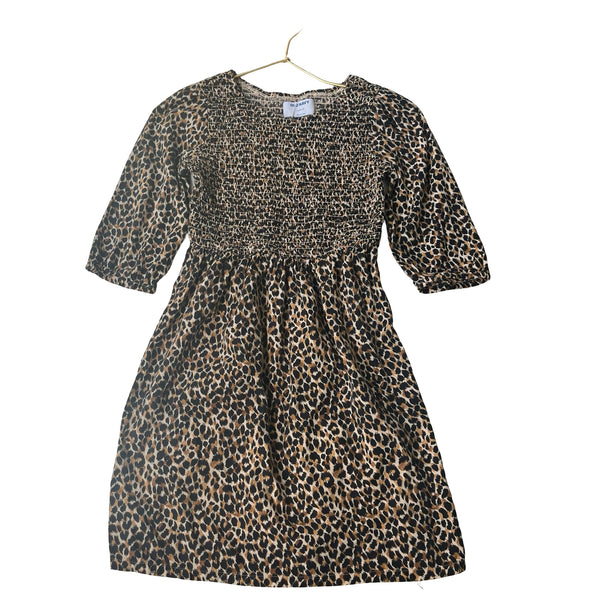 Old Navy Leopard Print Smocked Dress - Size L 10-12