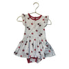 Kyte White & Red Cherry Print Bodysuit Dress - Size 12-18 Mo