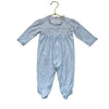 Kissy Kissy Light Blue Floral Smocked Footed One-Piece - Size 6-9 Mo