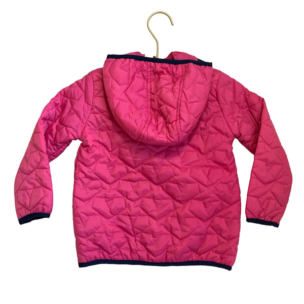 Andy & Evan Pink Star Quilted Hooded Lightweight Jacket - Size 4T