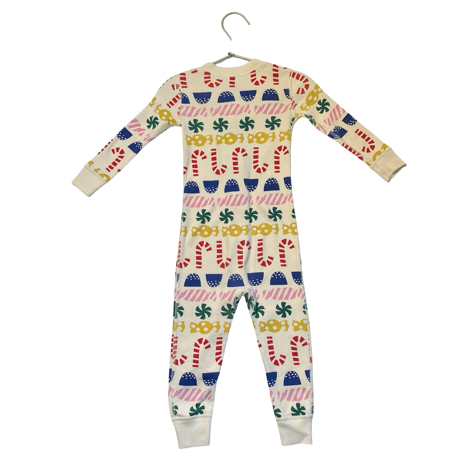 Hanna Andersson Ivory & Multi-Color Candy Print One-Piece PJs - Size 2T