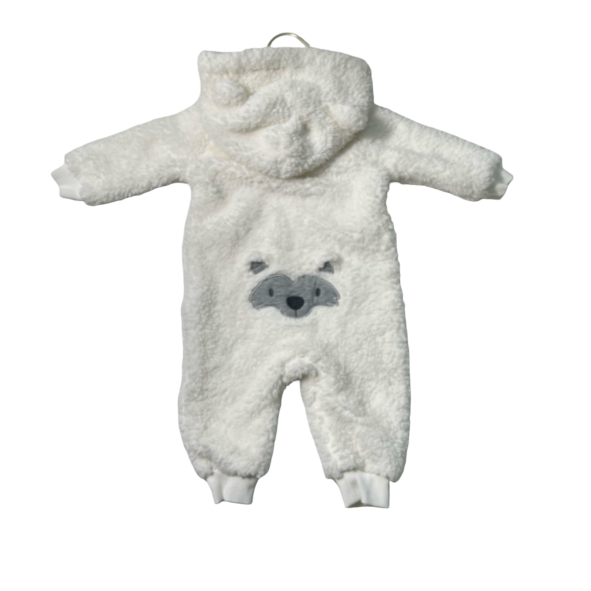 Petit Lem Ivory Sherpa Bunting - Size 6 Mo