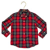 Janie and Jack Red Tartan Plaid Button Down Shirt - Size 18-24 Mo