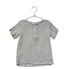 Yell-Oh! Ivory & Gray Striped Cotton Gauze Henley - Size 3-4