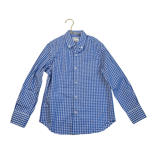 Crewcuts Blue & White Check Button Down Shirt - Size 10