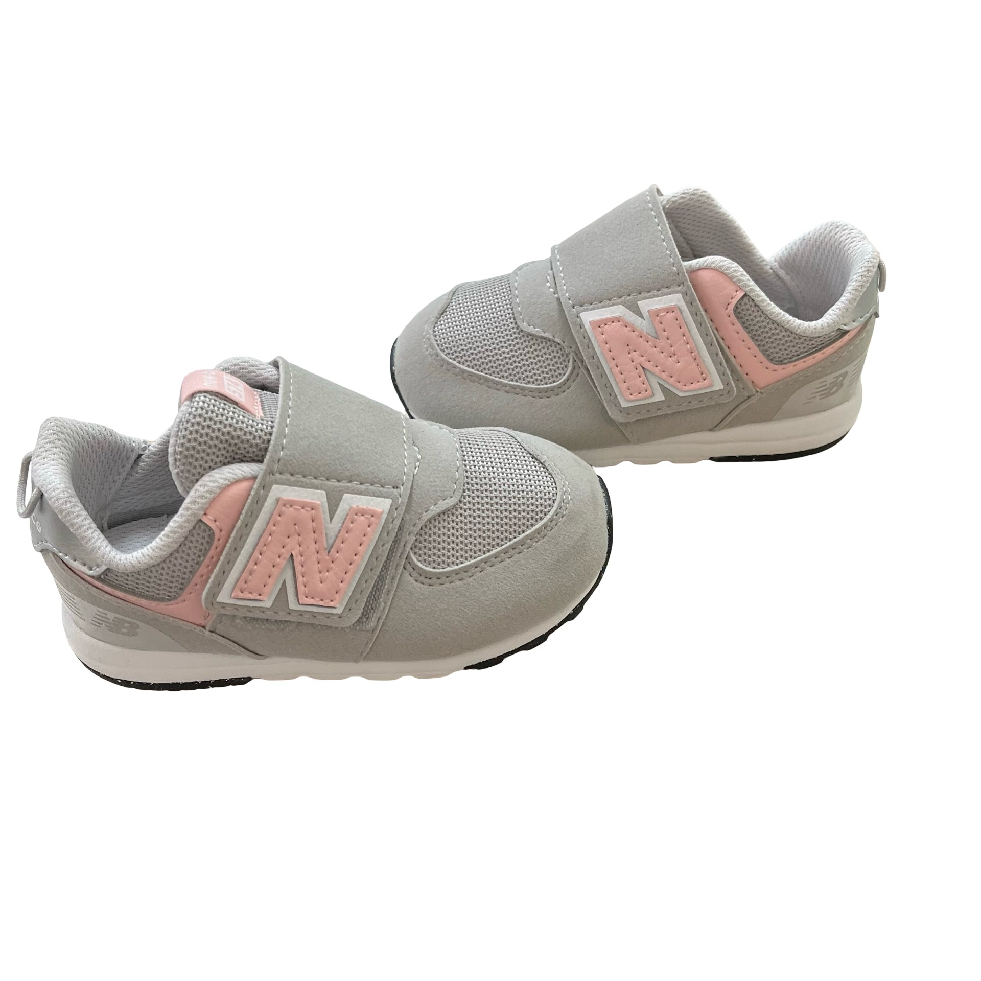 New Balance 574 Gray & Pink Sneakers - Size 6.5
