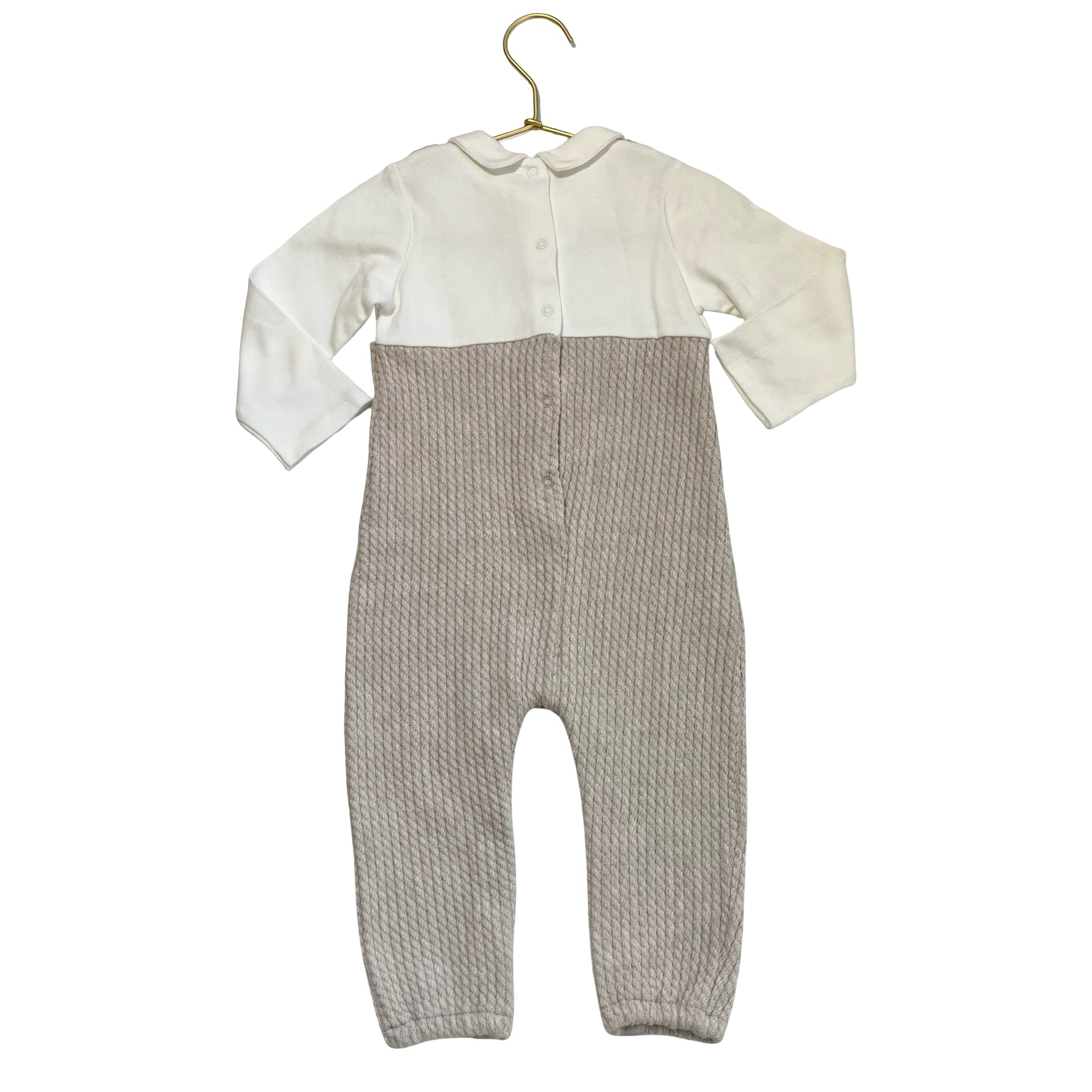 Mayoral Tan Knit & Ivory One-Piece - Size 12 Mo
