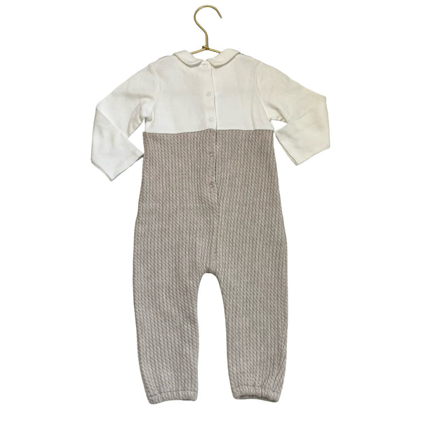 Mayoral Tan Knit & Ivory One-Piece - Size 12 Mo