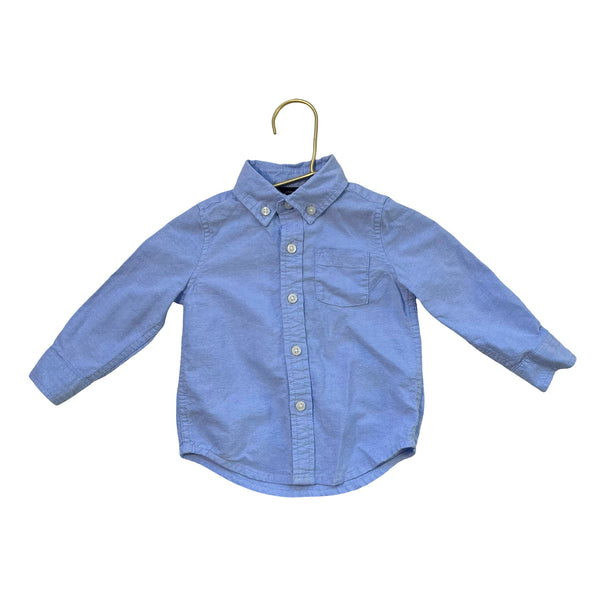Janie and Jack Blue Oxford Button Down Shirt - Size 6-12 Mo