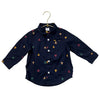 Baby Gap Navy Bear Print Button Down Shirt - Size 18-24 Mo