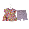 Hanna Andersson Lavender Fruit Print Top & Striped Bike Shorts - Size 18-24 Mo