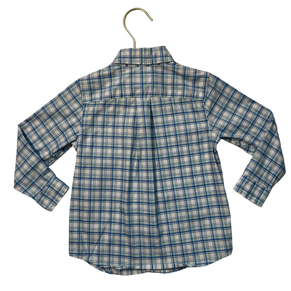 Vineyard Vines Blue, Green, Ivory Plaid 'On-The-Go Performance' Shirt - Size 2T