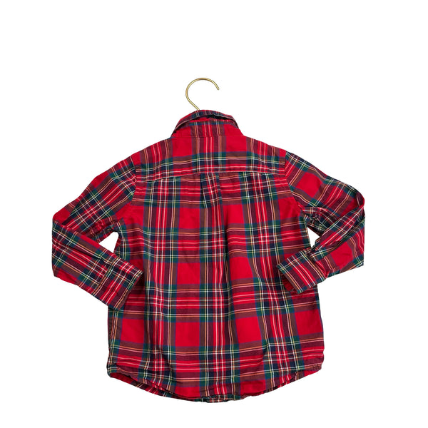 Janie and Jack Red Tartan Plaid Button Shirt - Size 18-24 Mo