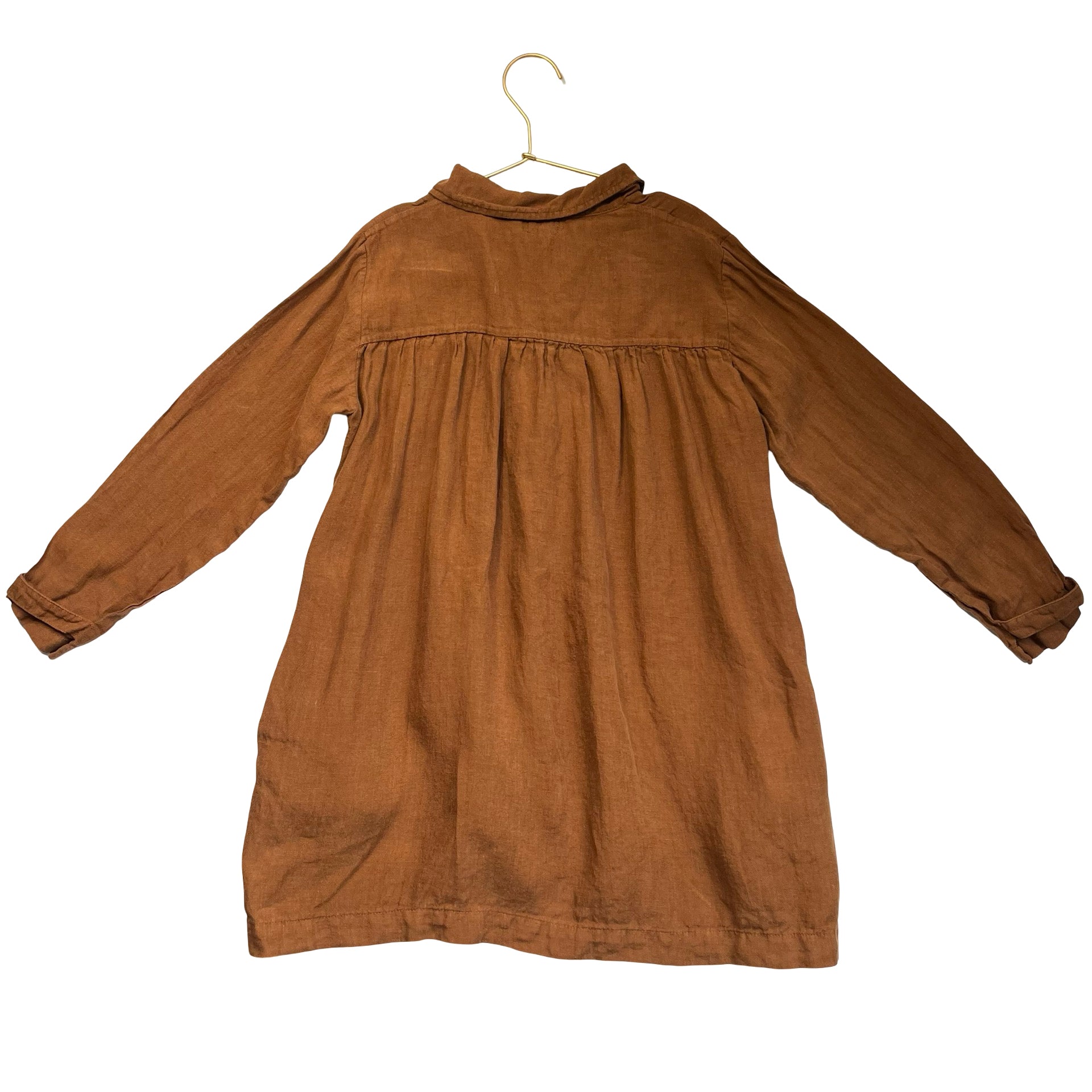 The Simple Folk Brown Linen Shirt Dress - Size 7-8