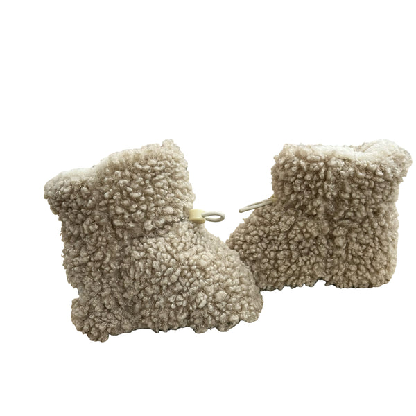 7 A.M. Enfant Tan Sherpa Fleece-Lined Booties - Size 0-6 Mo