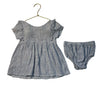 Splendid Blue & White Striped Dress & Bloomers - Size 12-18 Mo