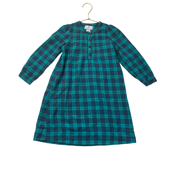 Petite Plume Green & Navy Plaid Flannel Nightgown - Size 4