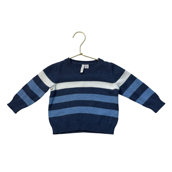 Janie and Jack Blue Striped Sweater - Size 6-12 Mo