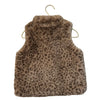Mini Boden Brown Leopard Print Faux Fur Vest - Size 5-6Y