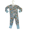 Little Sleepies Blue Dessert Print One-Piece PJS - Size 0-3 Mo
