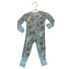 Little Sleepies Blue Dessert Print One-Piece PJS - Size 0-3 Mo