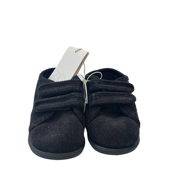 Zara Black Corduroy Velcro Shoes with Tags - Size 21 (5.5)
