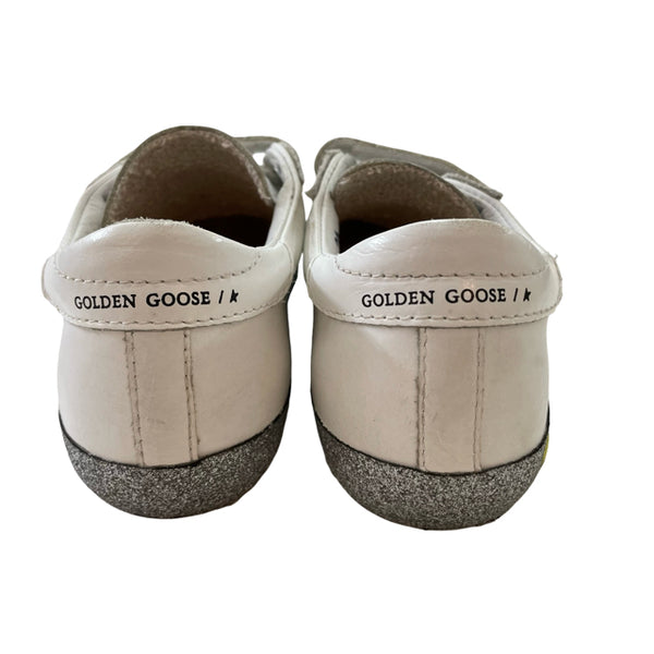 Golden Goose White, Pink, Silver Velcro Sneakers - Size 26 (9.5)