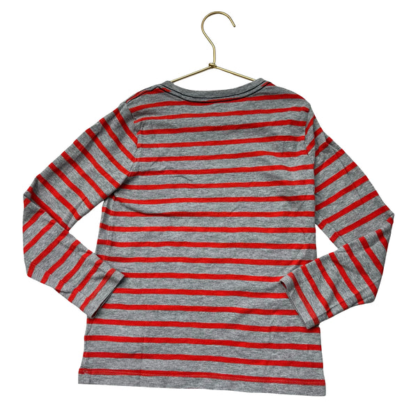 Crewcuts Gray & Red Striped Shirt - Size S 6-7