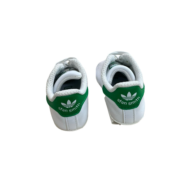 Adidas Stan Smith White & Green Soft-Sole Sneakers - Size 1K