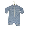 Janie and Jack Light Blue Check Swim Suit Romper - Size 18-24 Mo