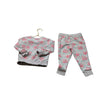 Janie and Jack Gray, Pink & Teal Rose Print Sweatshirt & Jogger Set - Size 2