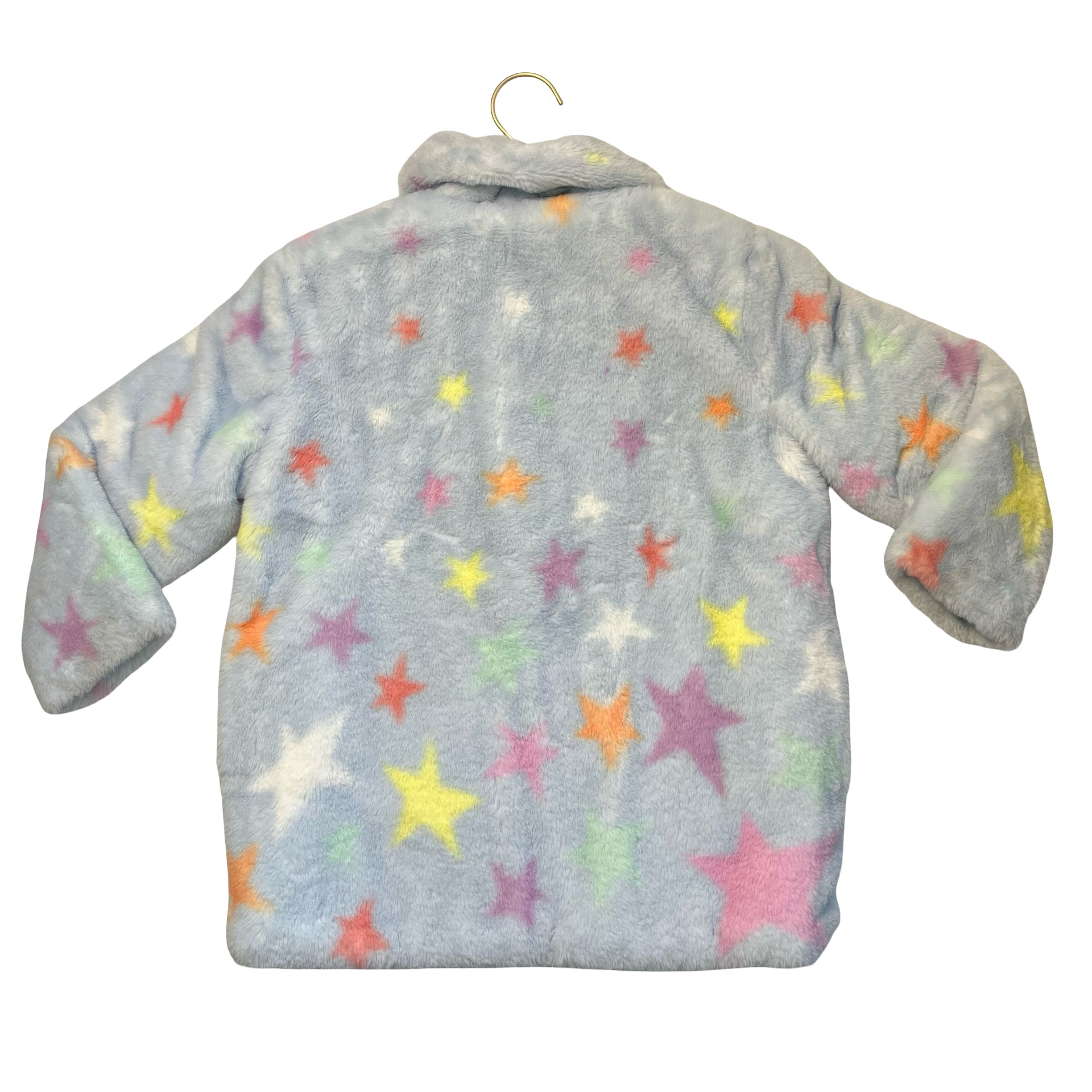 Stella McCartney Kids Light Blue Star Faux Fur Jacket - Size 6