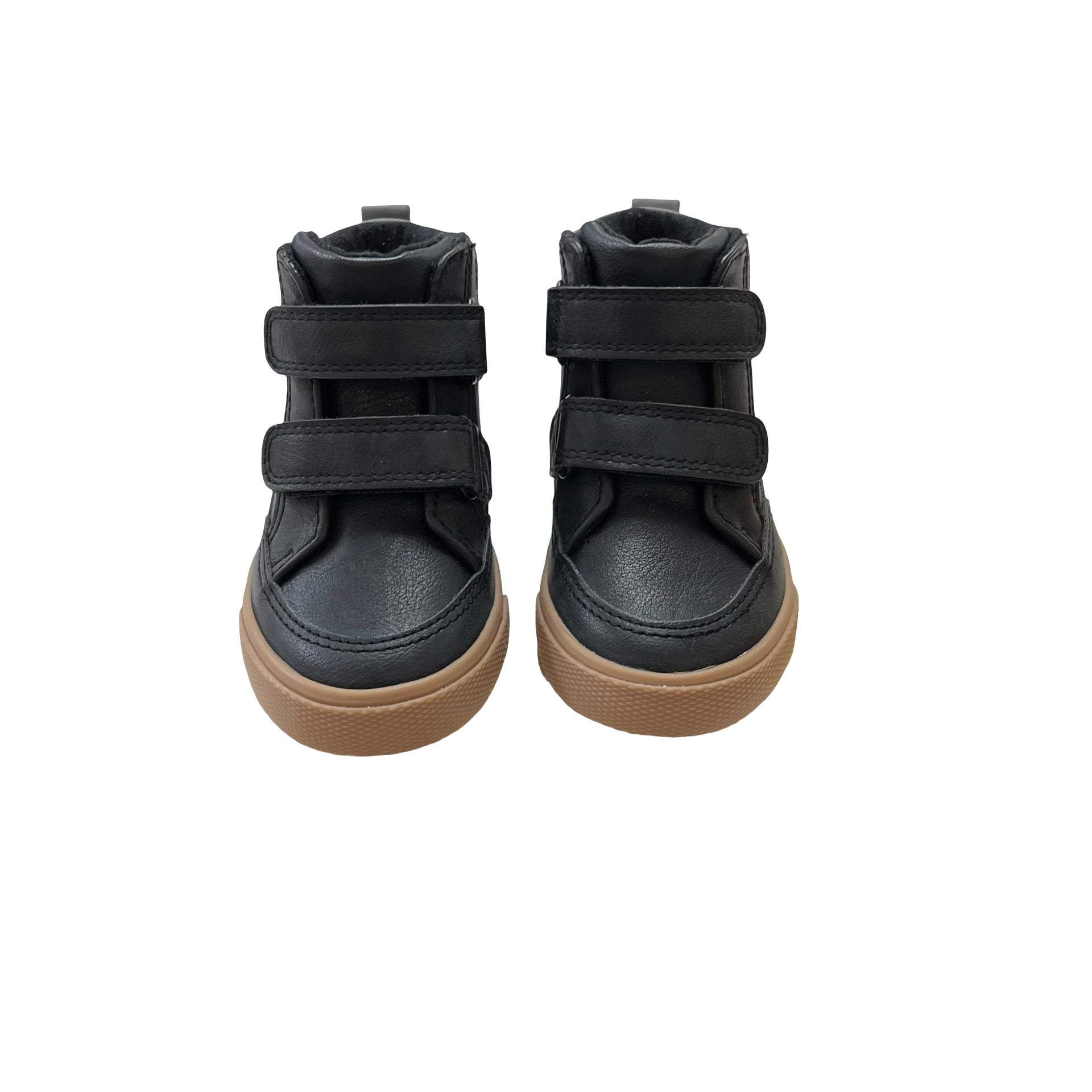 Cat & Jack Black Faux Leather Velcro High Top Sneaker Boots - Size 5