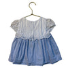 Janie and Jack Blue & White Striped Seersucker & White Eyelet Top - 18-24 Mo