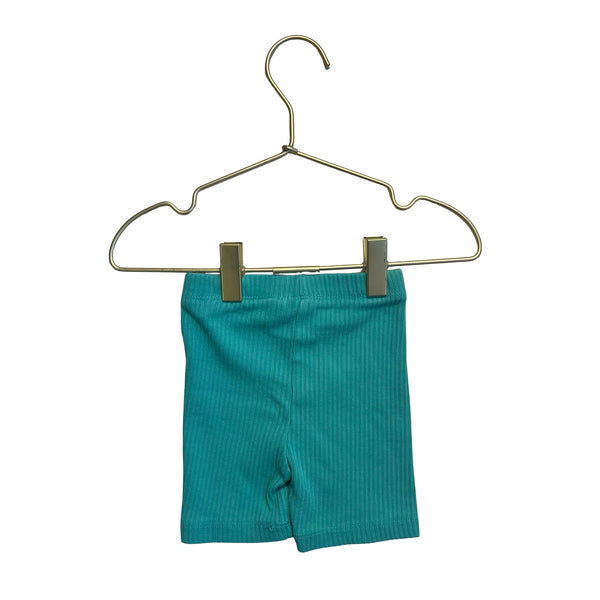Zara Teal Ribbed Cartwheel Shorts - Size 1.5Y