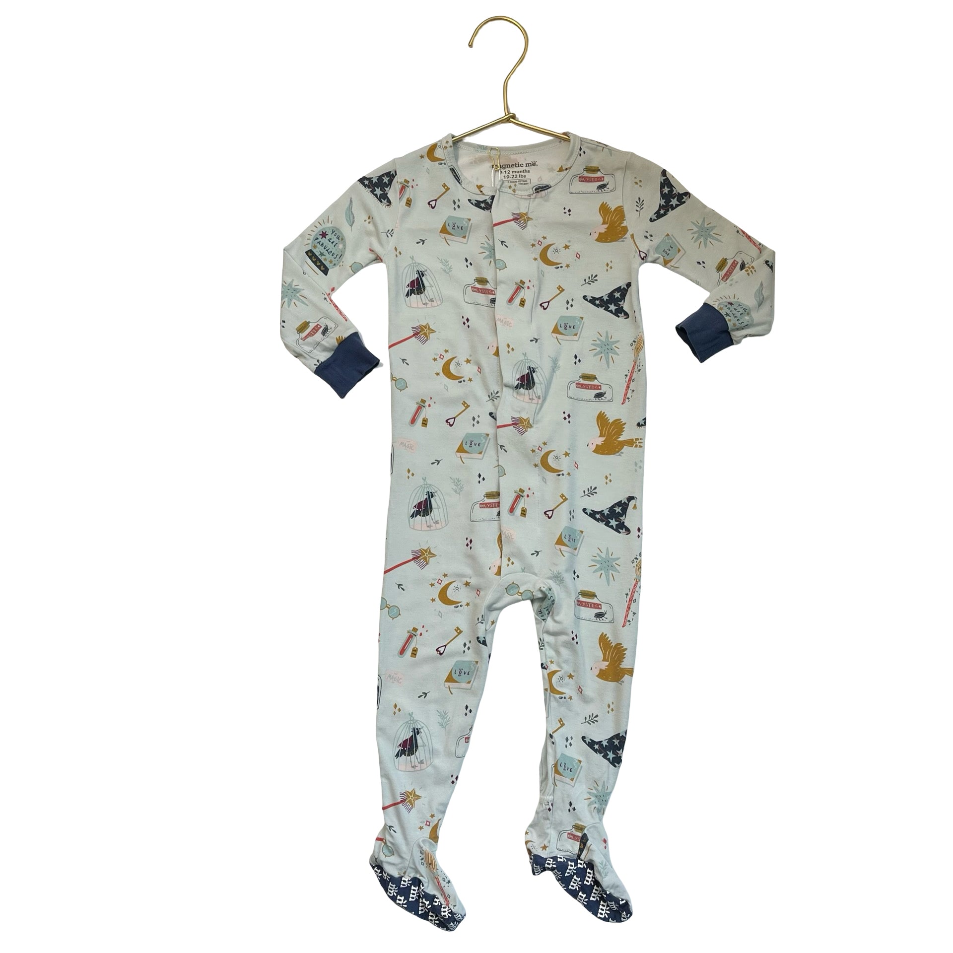 Magnetic Me Magic Print Footed PJs  - Size 9-12 Mo