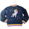 Lola & The Boys Navy Unicorn Applique Flight Jacket - Size 10