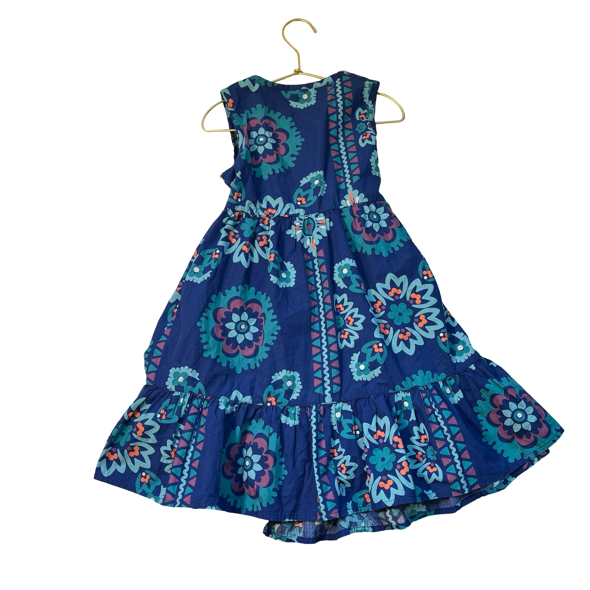 Tea Collection Blue Flower Print Wrap Dress - Size 6