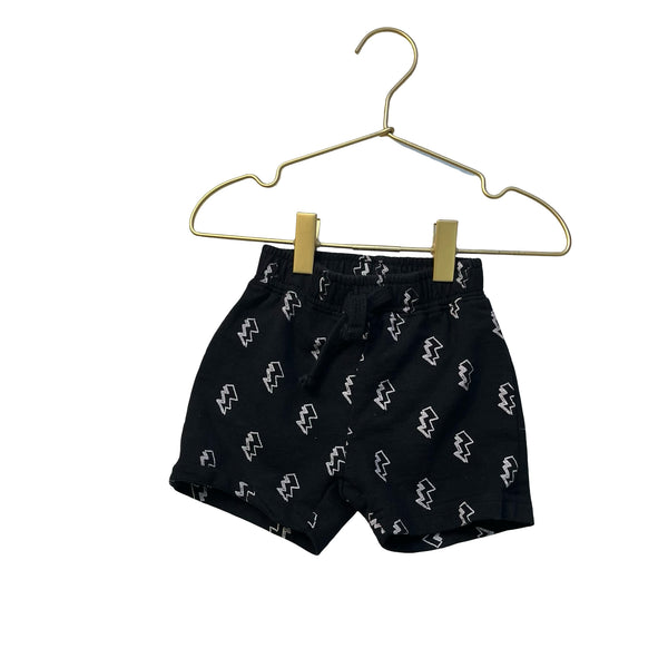 Mish Boys Black & White Bolt Pattern Shorts - Size 12 Mo
