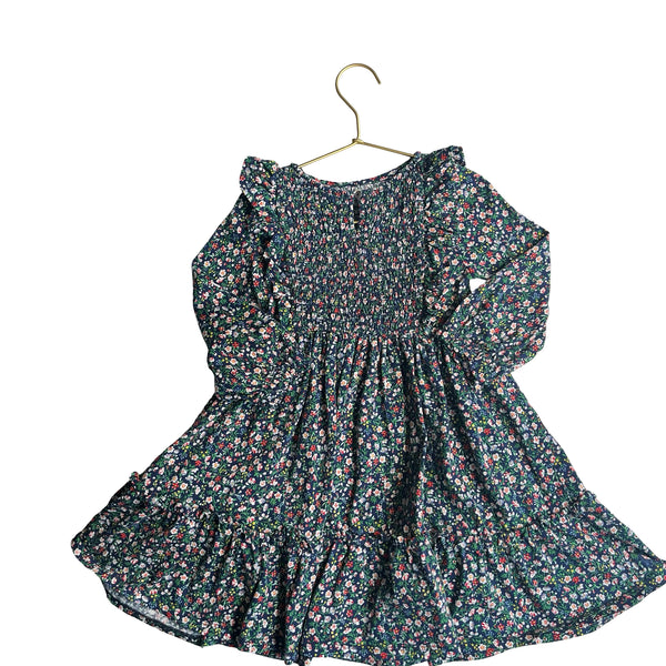 Polo Ralph Lauren Navy Floral Smocked Dress - Size 6