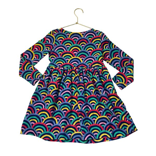 Mini Boden Multi-Color Rainbow Print Dress - Size 6-7Y